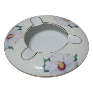 Vintage Floral Ashtray Narumi‎ Japan Flowers Gold